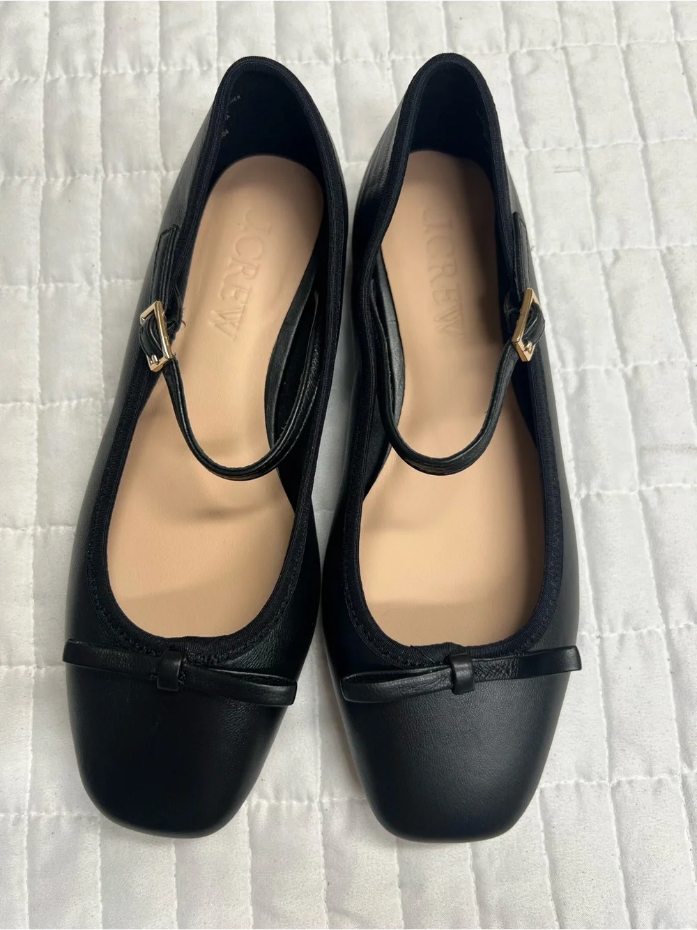 J. Crew Quinn Mary Jane Ballet Flat in Black Leather Size 5.5